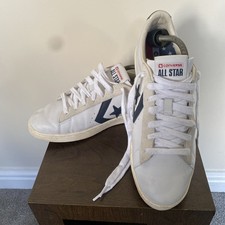 Converse Pro Leather Size UK 9 White and Blue Trainers 