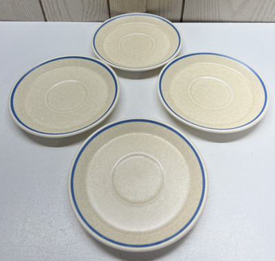 VTG SET OF 4 LENOX Temperware Dewdrops Cup Saucer Plates 1970's Retro Stoneware