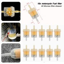 10Pcs Motor Inline Gas Oil Fuel Filter Small Engine For 1/4'' Line 6-7mm Hose UK