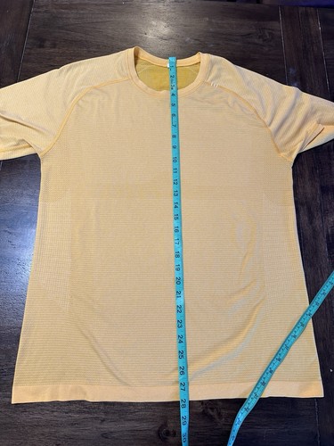Lululemon Men’s L Metal Vent Tech Shirt Training Short Sleeve T Tee Yoga Yellow - Picture 10 of 10