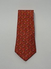 Salvatore Ferragamo Silk Tie Red Novelty Pineapple Palm Tree Fish Italy
