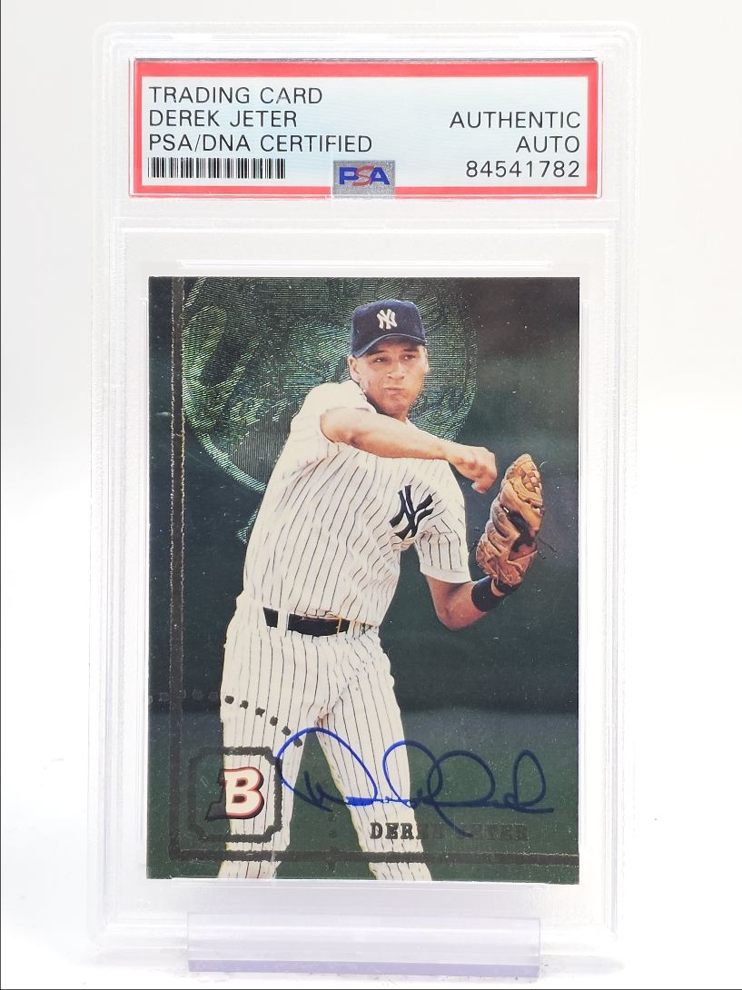 DEREK JETER 1994 BOWMAN AUTOGRAPH BASEBALL YANKEES AUTO PSA Q0004