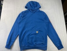 Carhartt Men s Small Blue Loose Fit Pullover Work Wear Hoodie Sweatshirt K288