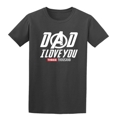 Dad I Love You 3000 Times Mens T-shirt Fathers Day Gift Movie Inspired Tee Stark - Picture 5 of 29