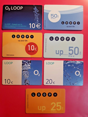 7 telephone cards Germany prepaid card O² loop Viag interkom J39