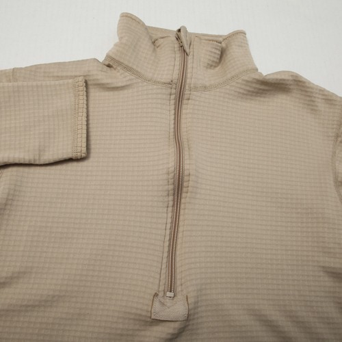 Shirt Mid Weight Cold Weather GEN III Small Beige Waffle 1/2 Zip Thumb Hole