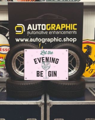 Let The Evening Be-Gin Rosa A2 A3 Premium Kunststoff Wandschild Hausbar Kneipe