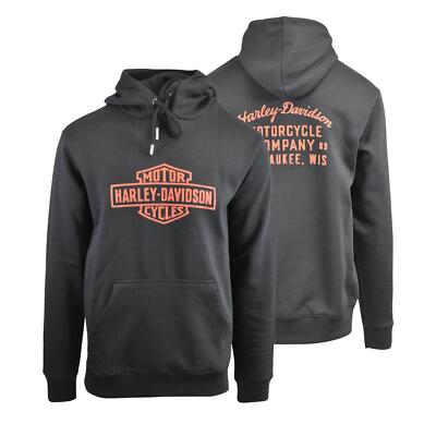 Harley-Davidson Men's Hoodie Black Beauty Oil Can Bar Shield