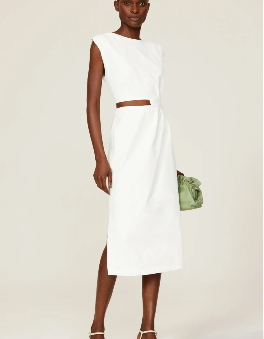 Love, Whit by Whitney Port White Cut Out Sleeveless Sheath Midi Dress Size  M | eBay