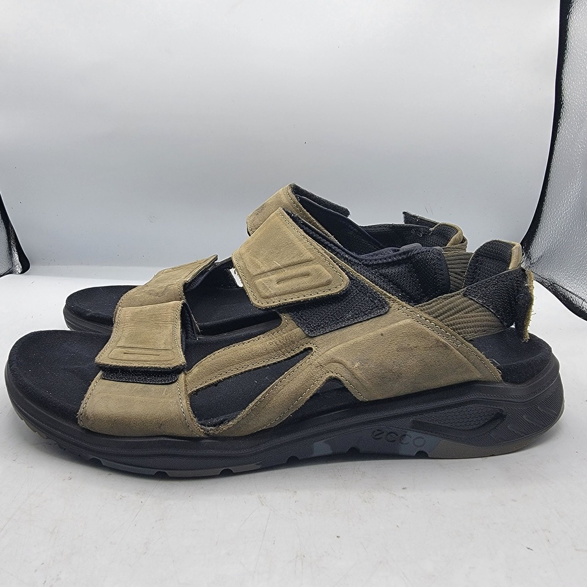 ECCO X-Trinsic Mens Size 10 Olive Green Leather Sport Flat  display picture 1