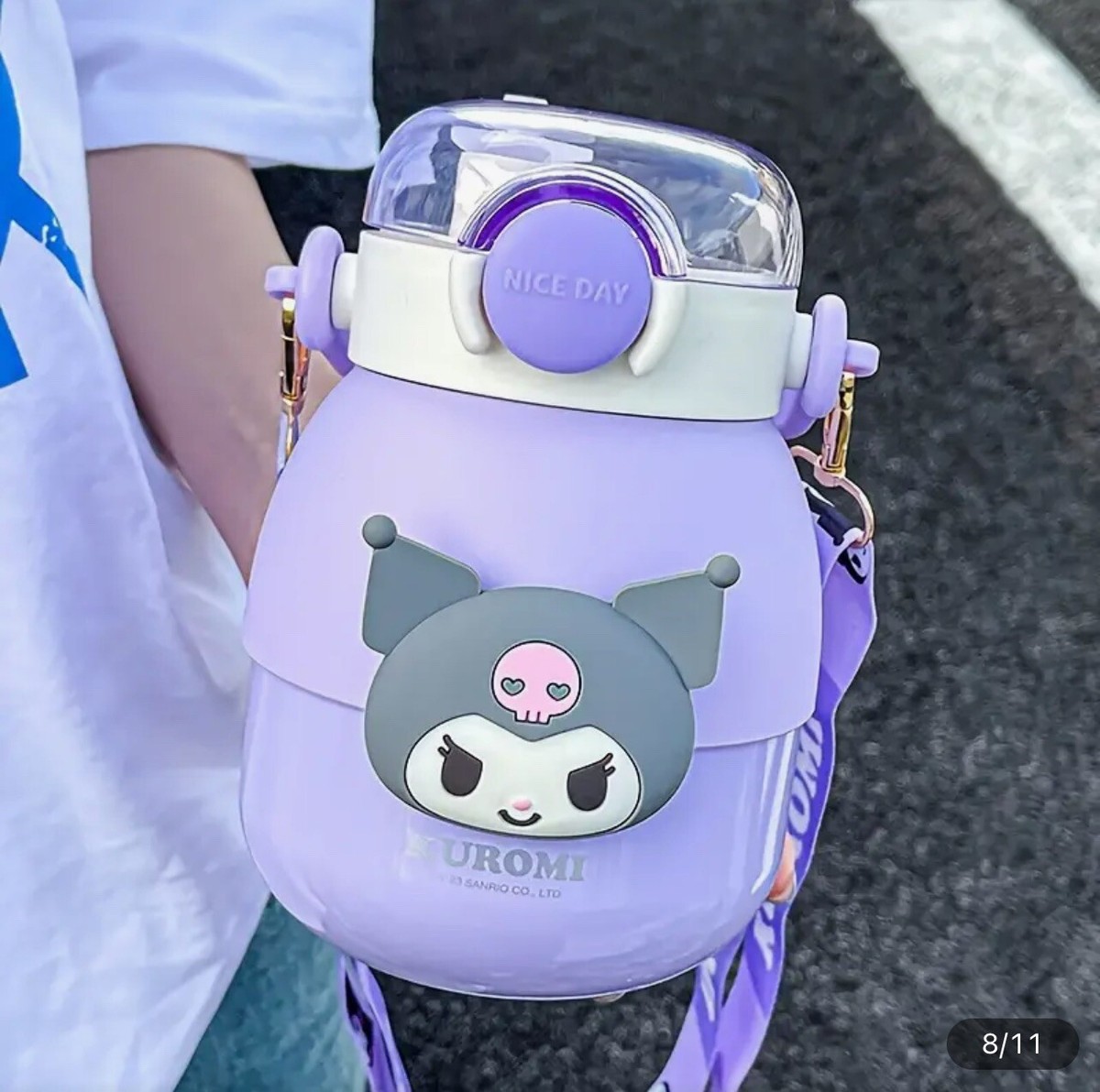 Kuromi Sanrio Water Bottle 29oz Insulated Steel Kawaii W Strap | eBay