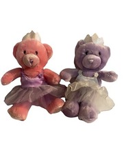 Dan Dee Ballerina Teddy Bear Tutu Tiara Purple Pink Plush Lot Easter Lovey