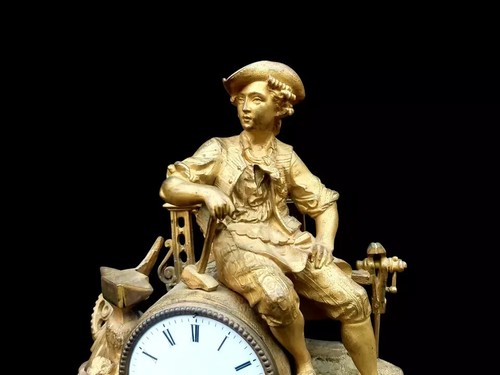 Antique Clock Bronze Signed Vincenti Bell Strike Napoleon III French Mantel - Picture 8 of 13