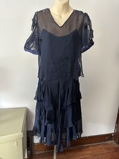 Vintage Late 20  s/30  s Silk Dress For Study
