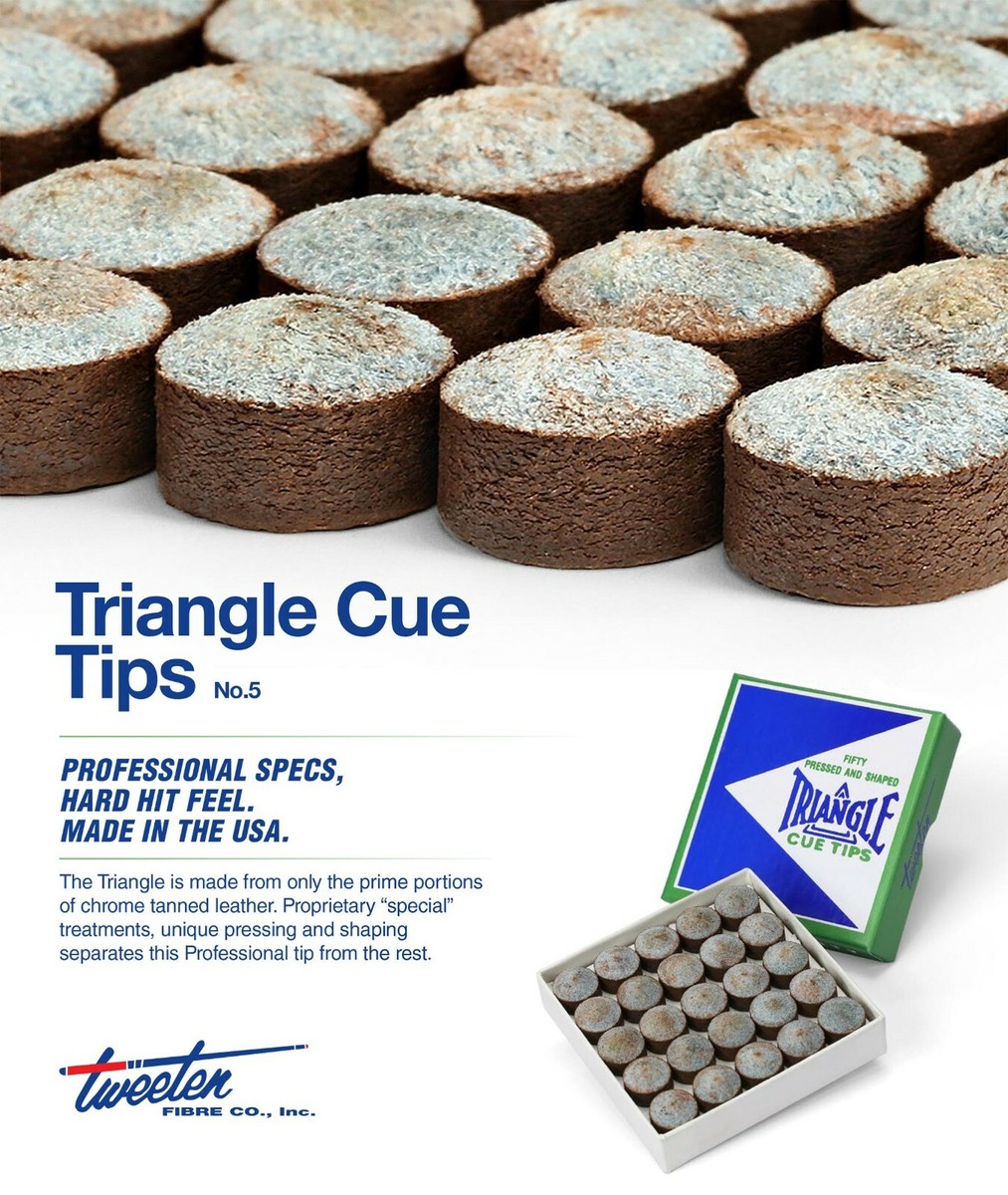 Triangle Billiard Pool Cue Tips by Tweeten Fibre Co