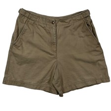 Jones New York Country Shorts Women's Flat Front Adj Waist Chinos Tan 10
