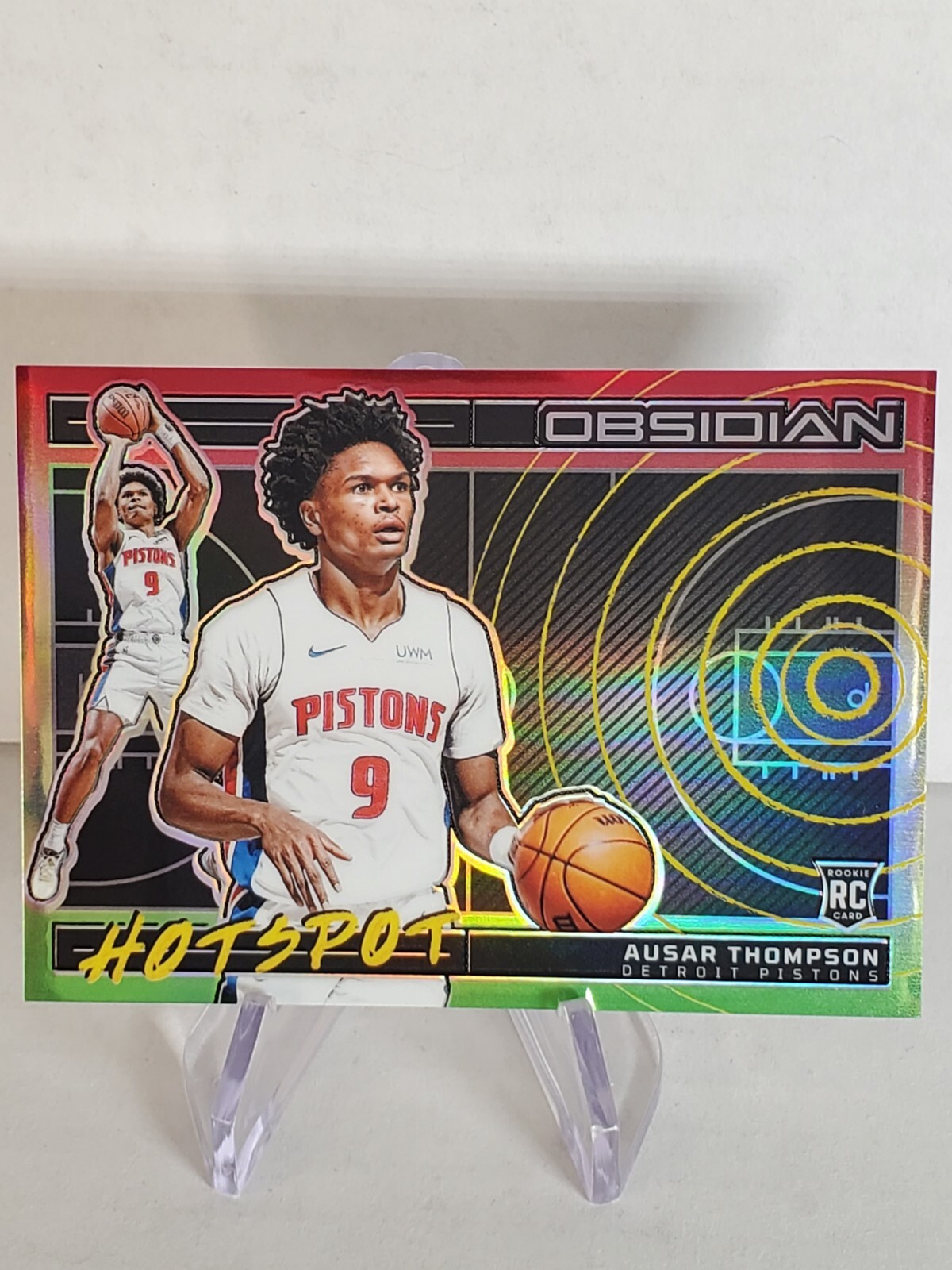 2023-24 Panini Obsidian Hotspot Reggae Electric Etch Ausar Thompson #'d /60 RC