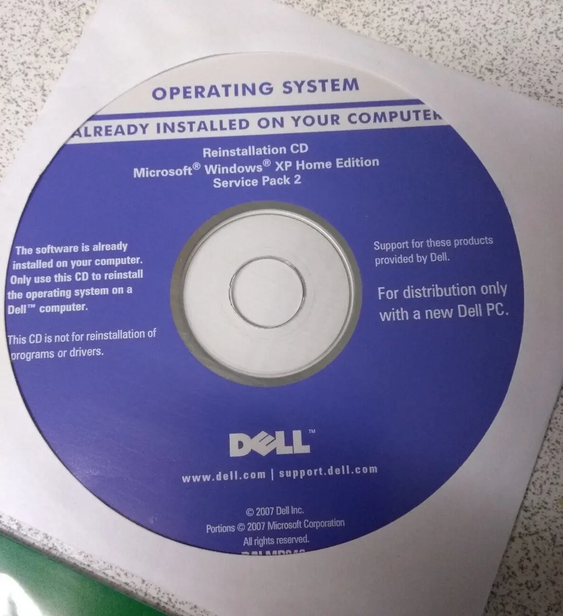 DELL WindowsXP HomeEdition SP2 DISC
