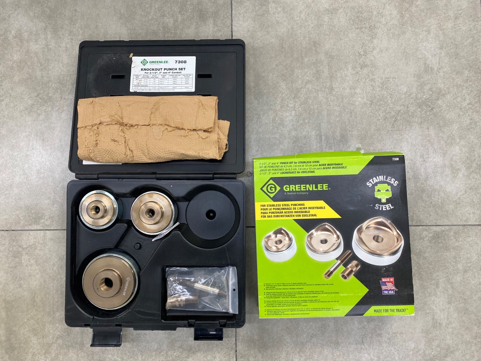 Greenlee 7308 Punch and Die Knockout Set 21/2", 3" & 4" Stainless