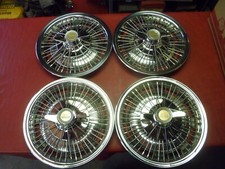 Vintage 1966-67 Pontiac Gto Lemans Two Bar Wire Spinner 14 Hubcaps Wheel Covers Vintage 1966-67 Pontiac Gto Lemans Two Bar Wire Spinner 14 Hubcaps Wheel Covers