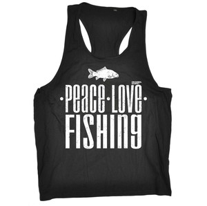 MENS-Peace-Love-Fishing-funny-Birthday-Gift-Christmas-Novelty-TANK-TOP