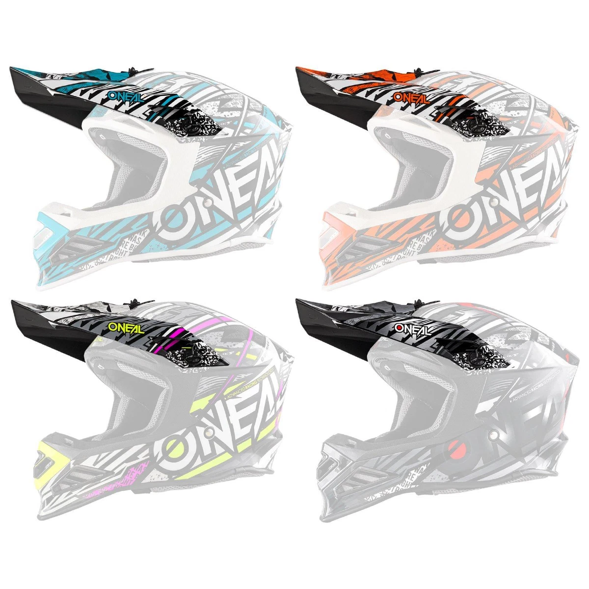 O'NEAL | Motorradhelm-Ersatzteile | Street Adventure Motocross | Ersatzschirm SIERRA TORMENT | Visor SIERRA Helmet TORMENT | Schwarz Weiß | One Size