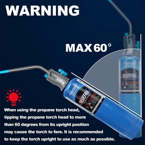 BLUEFIRE Verlängerungsrohr Trigger Start Gas Schweißbrennerkopf für Propan & MAP PRO - Bild 33 von 35