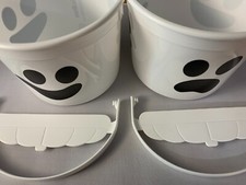 Set of 2 - 2022 McDonalds Halloween Happy Meal White Ghost Boo Bucket - McBoo