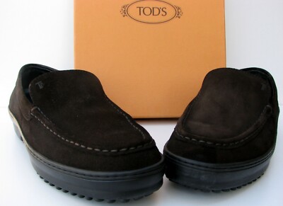 CLASSIC TOD S DARK BROWN SUEDE MOCCASINS SZ 38.5(ITA) MADE IN ITALY. ORG PR $525