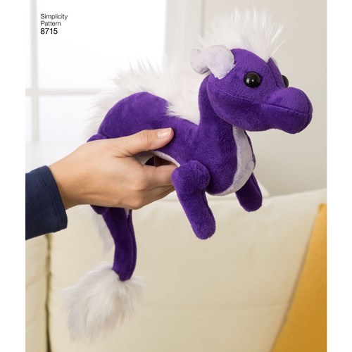 Simplicity Sewing Pattern 8715 Soft Stuffed Toy Dragons Wing Mane Variations - Picture 6 of 8