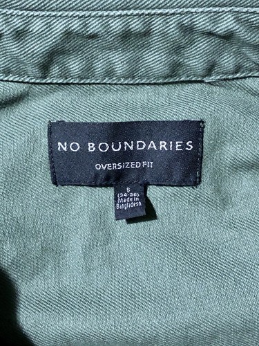 No Boundaries Heavy Canvas Over Shirt Jacket Olive Green Men S Oversize Fit NWT - Picture 3 of 11
