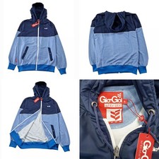 Gio Goi Men's Blue / Navy Minshull Full Zip Hoodie Size UK M 43" Chest Oversize