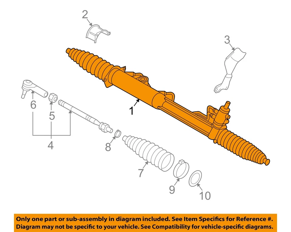 Volkswagen Touareg 2006 2007 2008 2009 2010 OEM dirección asistida cremallera AWD Foto 3 de 4