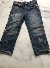 Girl - Sz 4 1969 Blue Jeans 100 Cotton Embroidered - Limited Edition