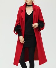 New Cocobella Red Collared Knee Length Coat - M (rrp £670)