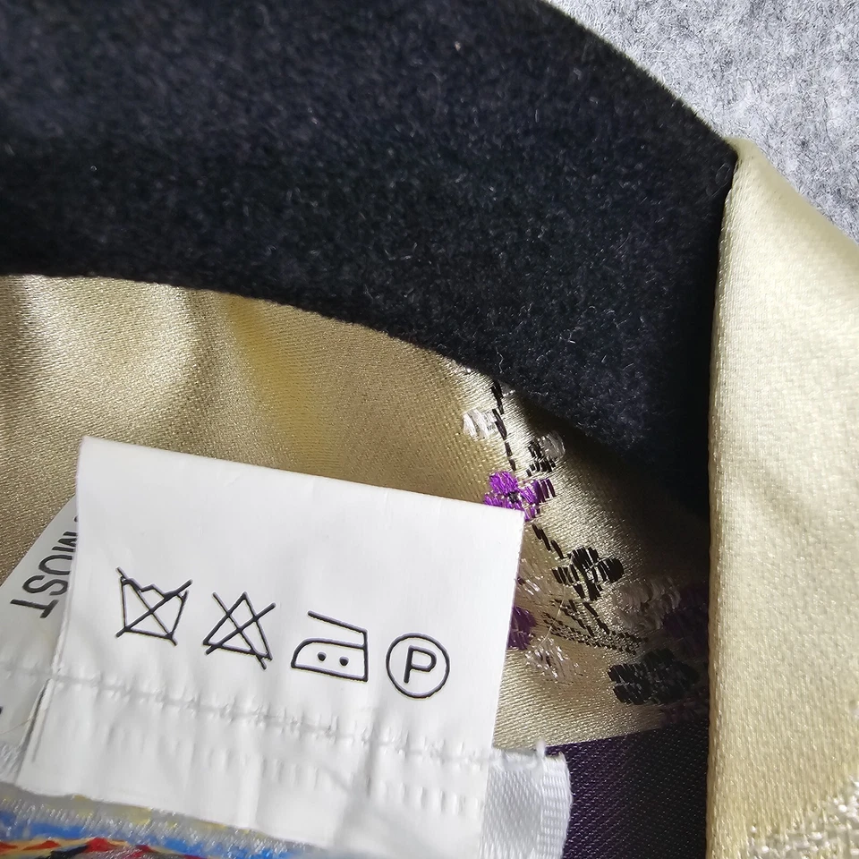 Bata Kimono Oriental Mujer Talla Única Dorado Lavanda Satinado Bordada Hasta la Rodilla Foto 4 de 4