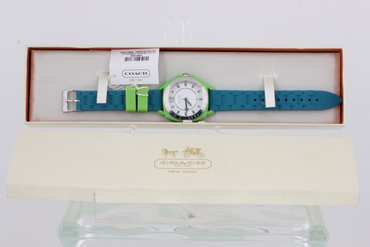 LADIES COACH EST 1941 WR 3ATM 30M TURQUOISE GREEN IN BOX W/ TAGS