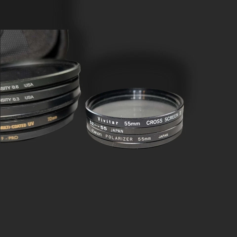 Lote de 17 lentes de cámara Nikon Canon Spiralite Sigma EX Tiffen BW 52mm 72mm 77mm Foto 3 de 4