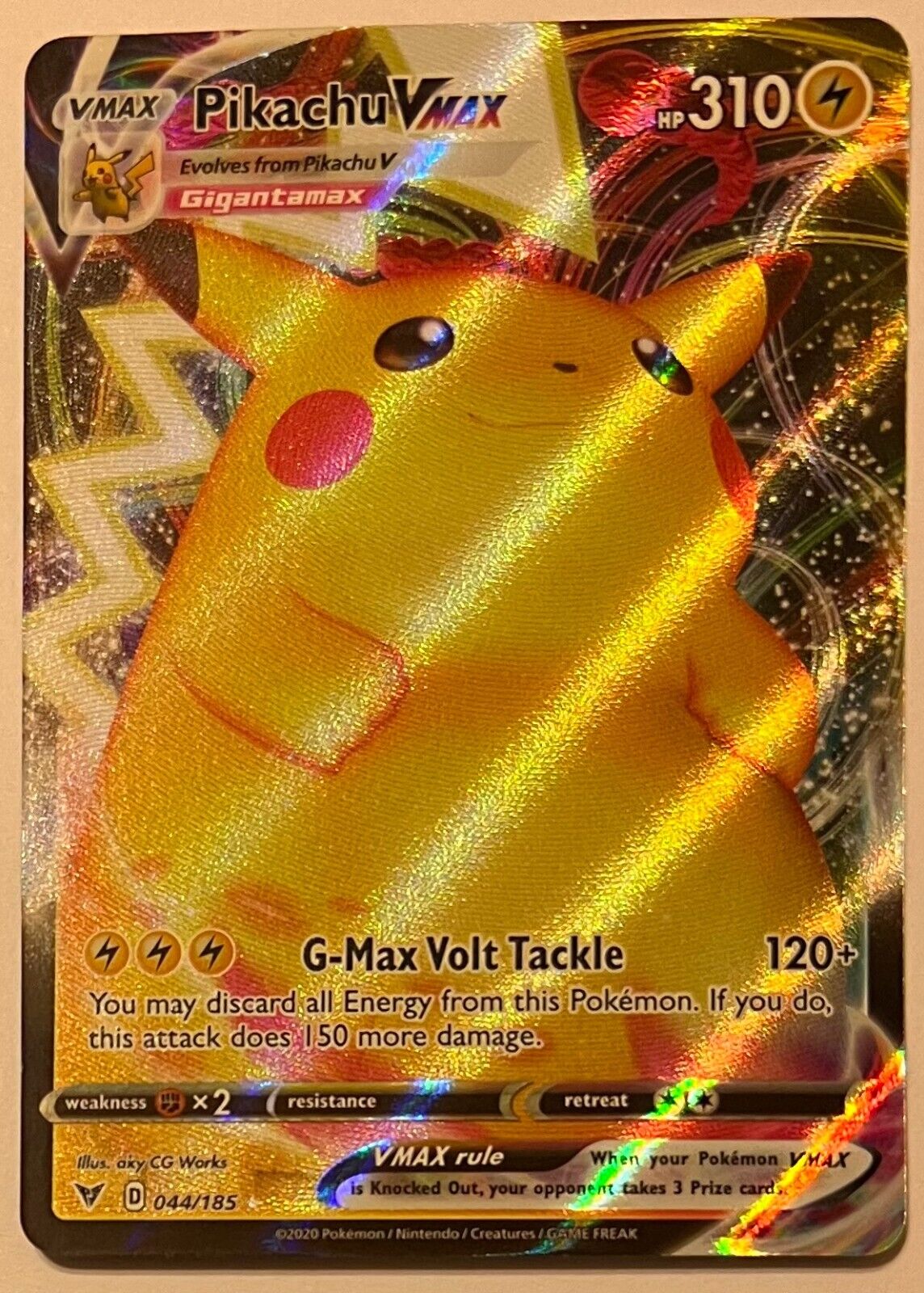 Pokemon Vmax Card Set - Pikachu VMAX 44/185 & Pikachu V 43/185 - Vivid  Voltage - Ultra Rare Card Lot