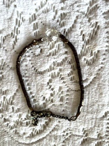 Lotto di 3 bracciali in metallo misto con perline marroni boho - Foto 4 di 4
