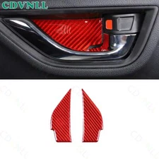 For Subaru BRZ GR86 2022-24 Red Real Carbon Fiber Inner Door Bowl Sticke Panel