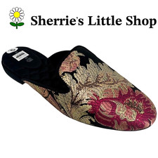 Women's New Birdies Phoebe Jacquard Floral Brocade Slippers Mules Shoes size 5