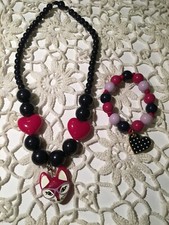 Gymboree Charm Class necklace bracelet jewelry set accessories EUC fox