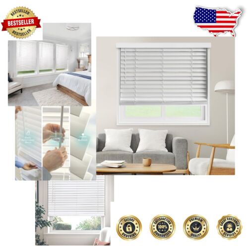 Durable 30"W x 72"H Faux Wood Blinds - Light Filtering & Room Darkening Options