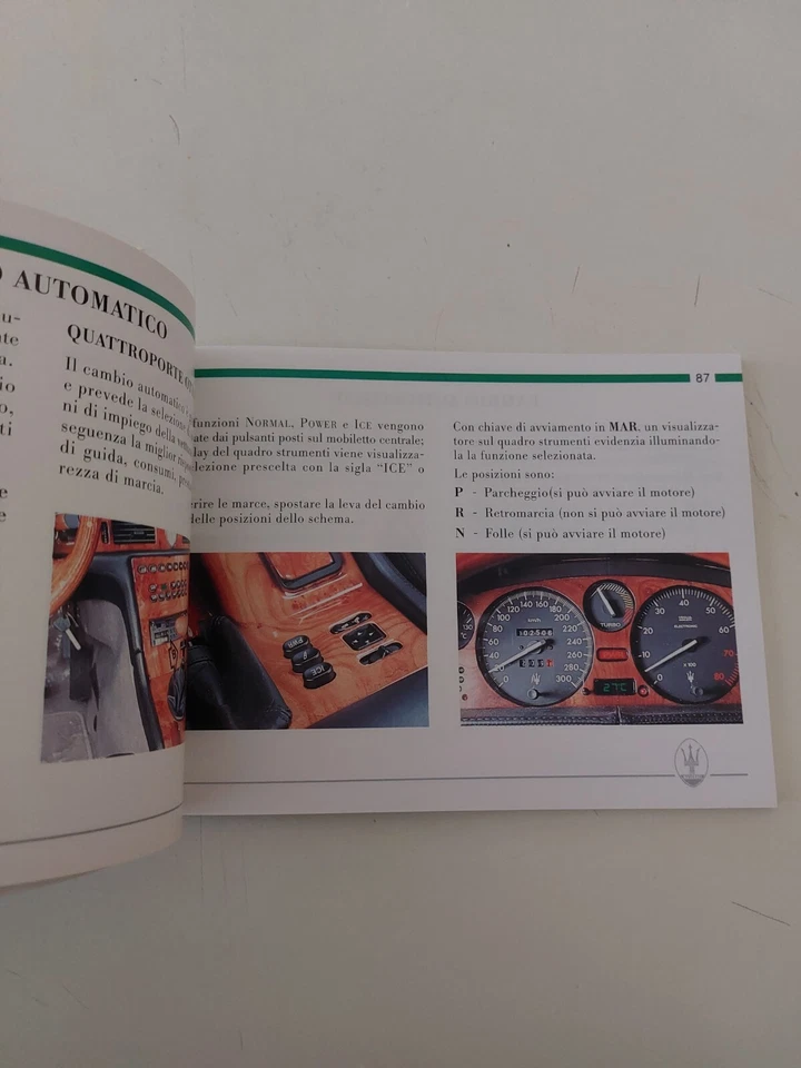 Maserati Quattroporte Seicilindri Ottocilindri Libretto Uso E Manutenzione Nuovo - Immagine 4 di 4