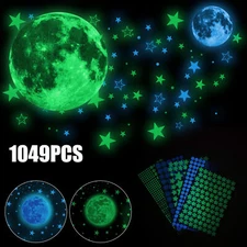 3D Glow In The Dark Wall Stickers Luminous Stars Moon Child Room Ceiling Decor