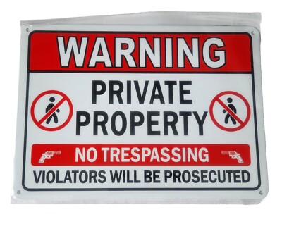Warning Private Property Metal Sign No Trespassing 