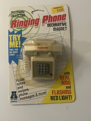 Vintage Acme Ringing Phone Refrigerator Magnet 99592 New In Original Package