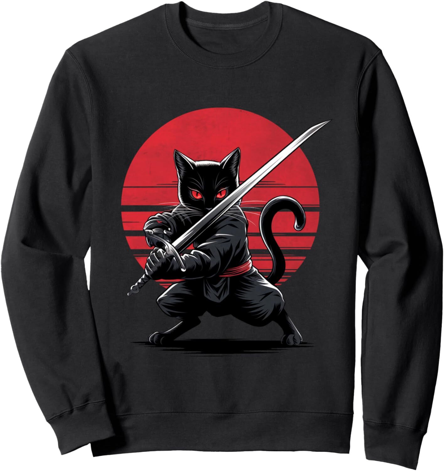 Samurai Cat Warrior Japanese Cat Ninja Cat Anime Samurai Cat Sweatshirt