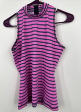 J. Crew NWOT Striped Rash Guard Swim Top Blue/Pink Size Small